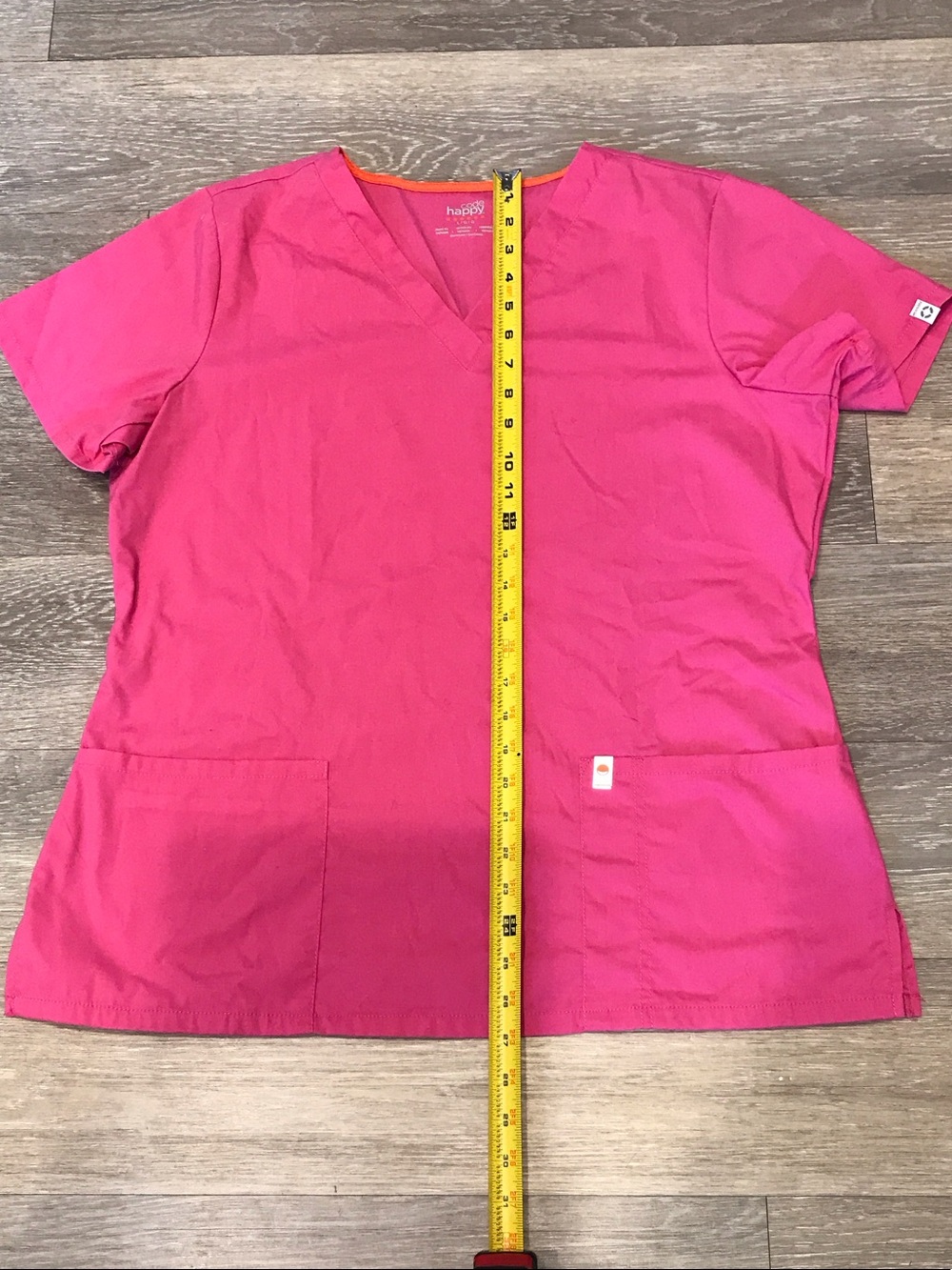 Happy Scrubs Women's V-Neck Short Sleeve Top - Hot Pink